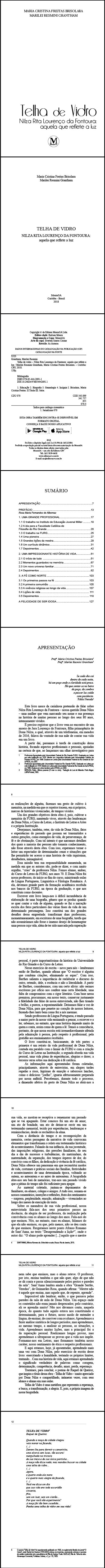 TELHA DE VIDRO NILZA RITA LOURENÇO DA FONTOURA:<br>aquela que reﬂete a luz